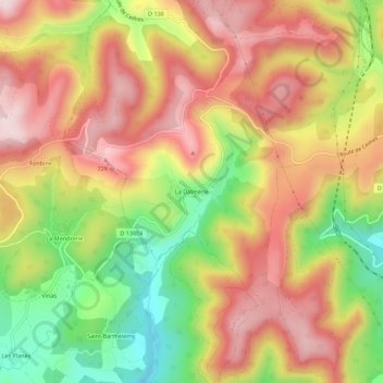 Mappa topografica La Dalmerie, altitudine, rilievo