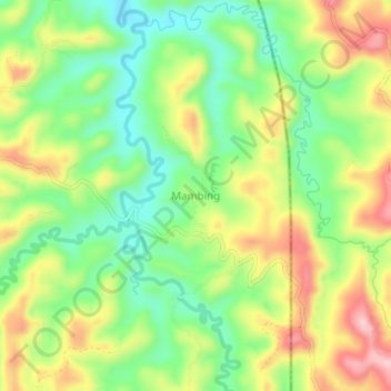 Mappa topografica Mambing, altitudine, rilievo