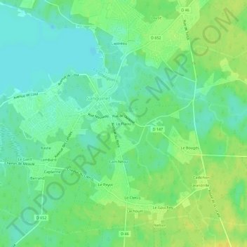 Mappa topografica Le Piaou, altitudine, rilievo