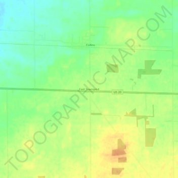 Mappa topografica East Townsend, altitudine, rilievo