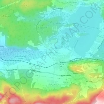 Mappa topografica Faak am See, altitudine, rilievo
