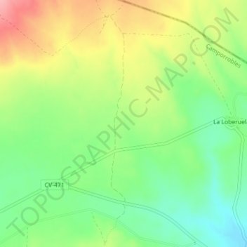 Mappa topografica Lomas del Gato, altitudine, rilievo