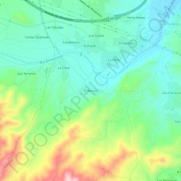Mappa topografica El Rincón, altitudine, rilievo