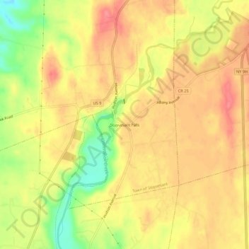 Mappa topografica Stuyvesant Falls, altitudine, rilievo