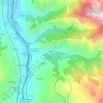Mappa topografica Palacio, altitudine, rilievo