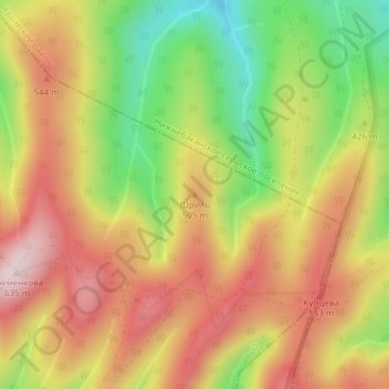 Mappa topografica Шриль, altitudine, rilievo