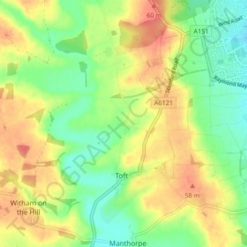 Mappa topografica Lound, altitudine, rilievo