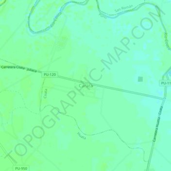 Mappa topografica Carata, altitudine, rilievo