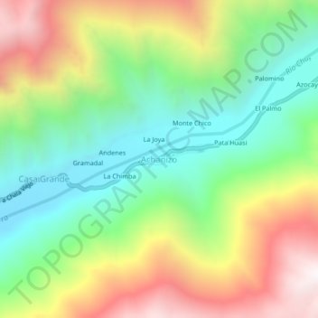 Mappa topografica Achanizo, altitudine, rilievo