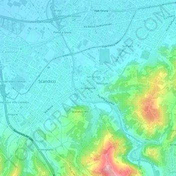 Mappa topografica Le Bagnese, altitudine, rilievo