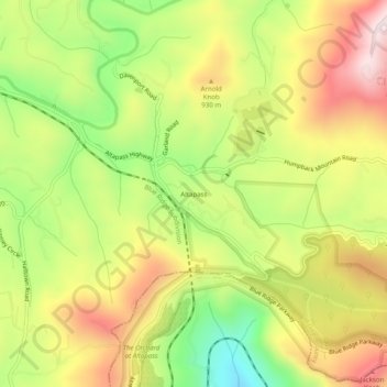 Mappa topografica Altapass, altitudine, rilievo