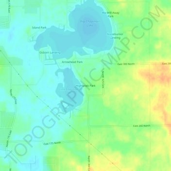 Mappa topografica Highlands Park, altitudine, rilievo