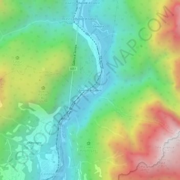 Mappa topografica Termine di Cadore, altitudine, rilievo