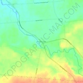 Mappa topografica Westville Center, altitudine, rilievo