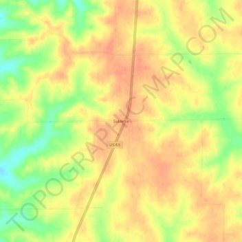 Mappa topografica Sublette, altitudine, rilievo