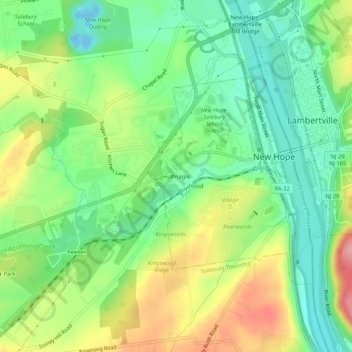 Mappa topografica Huffnagle, altitudine, rilievo