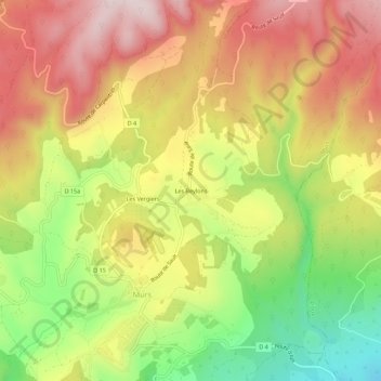 Mappa topografica Les Beylons, altitudine, rilievo