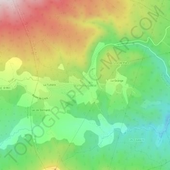 Mappa topografica Mallefougasse, altitudine, rilievo