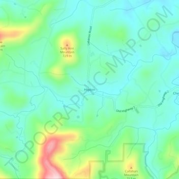 Mappa topografica Higdon, altitudine, rilievo