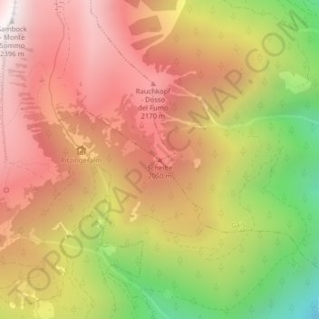 Mappa topografica Scheibe, altitudine, rilievo