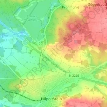 Mappa topografica Heuberg, altitudine, rilievo