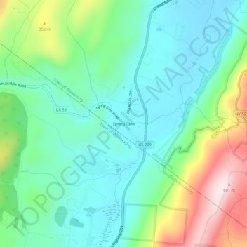 Mappa topografica Spring Glen, altitudine, rilievo