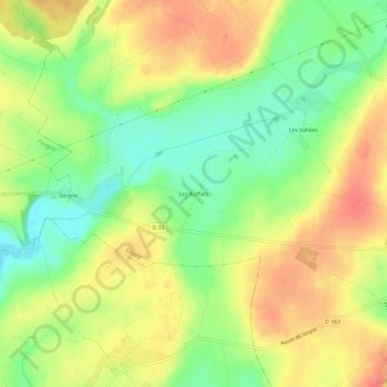 Mappa topografica Les Buffats, altitudine, rilievo