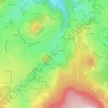 Mappa topografica La Salce, altitudine, rilievo