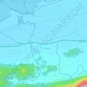 Mappa topografica Kaziranga, altitudine, rilievo