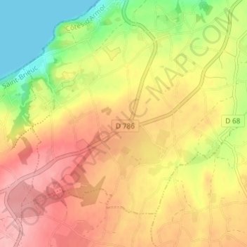 Mappa topografica La Couture, altitudine, rilievo