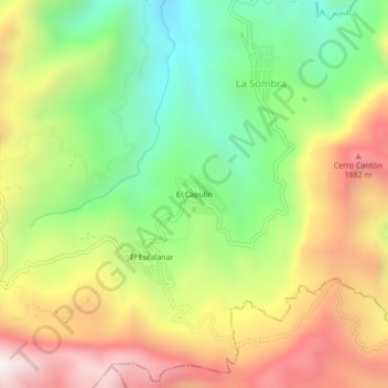 Mappa topografica El Capulín, altitudine, rilievo