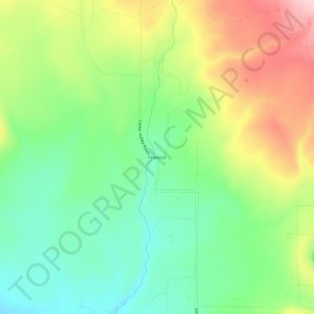Mappa topografica Firwood, altitudine, rilievo