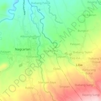 Mappa topografica Ilaya Palina, altitudine, rilievo