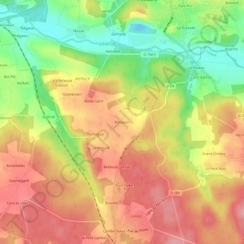 Mappa topografica Rimaison, altitudine, rilievo