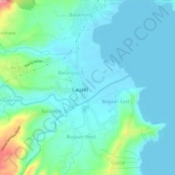Mappa topografica Barangay 3, altitudine, rilievo