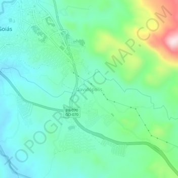 Mappa topografica Davidópolis, altitudine, rilievo