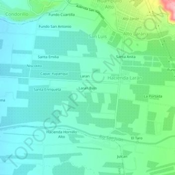 Mappa topografica Laran Bajo, altitudine, rilievo