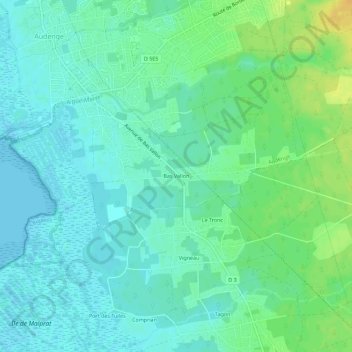 Mappa topografica Bas Vallon, altitudine, rilievo