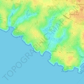 Mappa topografica Les Groies, altitudine, rilievo