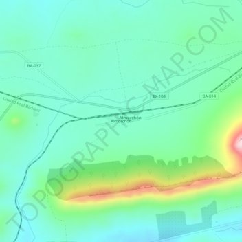 Mappa topografica Almorchón, altitudine, rilievo