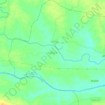 Mappa topografica Nandra, altitudine, rilievo