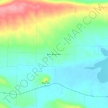 Mappa topografica Saint Scholastica, altitudine, rilievo