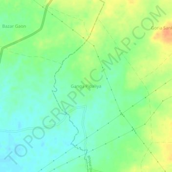 Mappa topografica Ganga Pipaliya, altitudine, rilievo