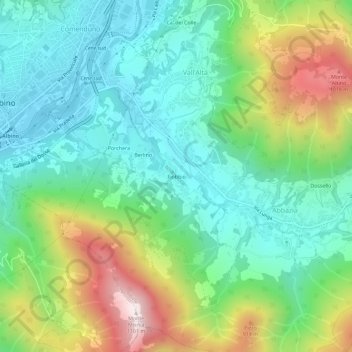 Mappa topografica Fiobbio, altitudine, rilievo