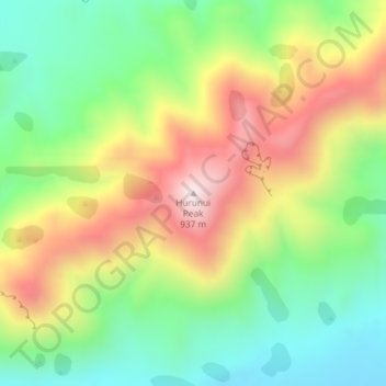 Mappa topografica Hurunui Peak, altitudine, rilievo
