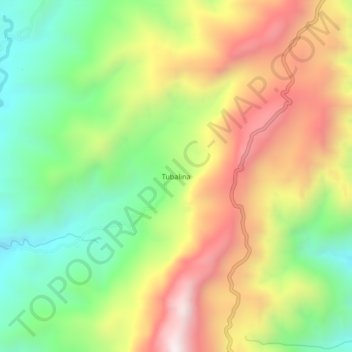 Mappa topografica Tubalina, altitudine, rilievo