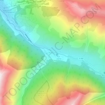 Mappa topografica Ristolas, altitudine, rilievo