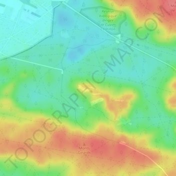 Mappa topografica Caverne des Brigands, altitudine, rilievo