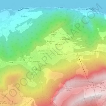 Mappa topografica Le Nouy, altitudine, rilievo
