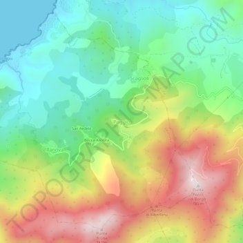 Mappa topografica Poggio, altitudine, rilievo